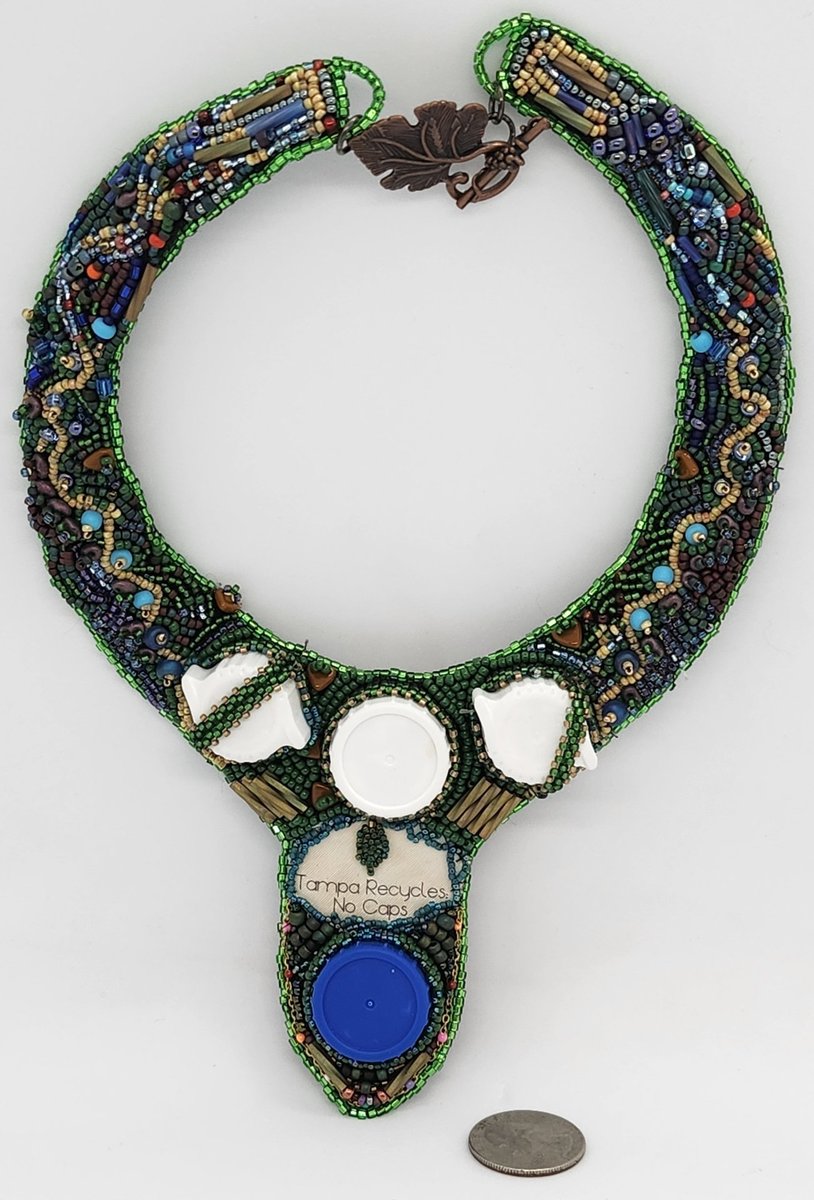 Green Capped Collar Necklace