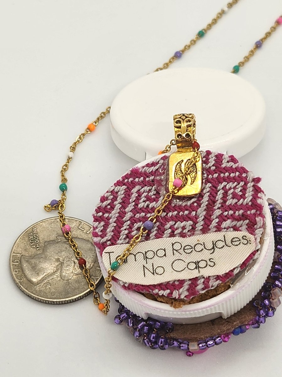 Open White Cap with Pink Jewel